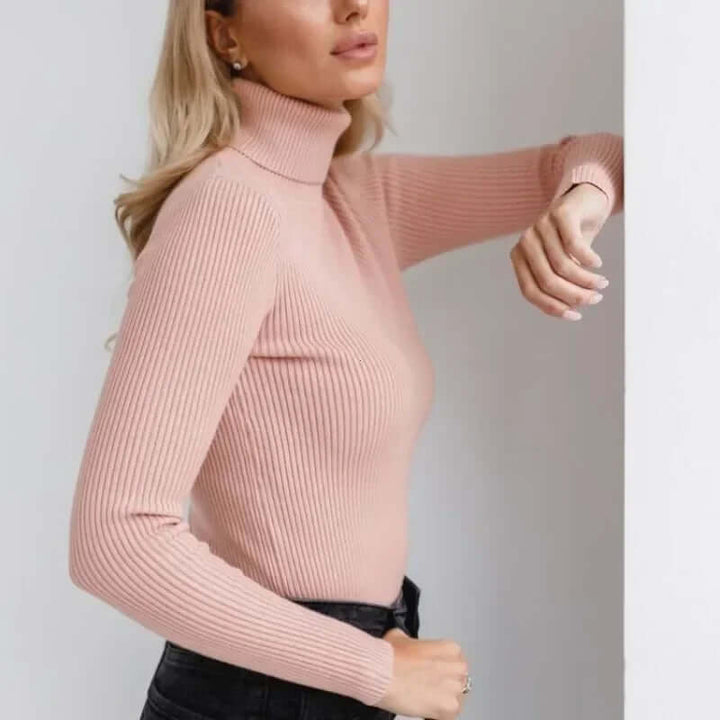 Women's Ribbed Turtleneck Sweater: Cozy & Stylish Knit