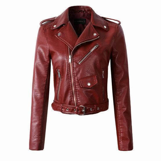 Women's Stylish PU Leather Jacket