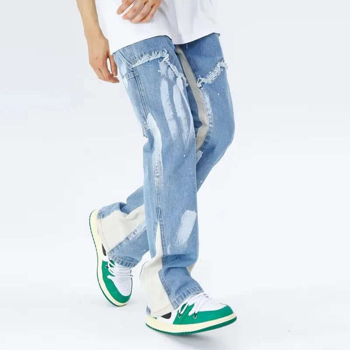 Men's Baggy Flared Denim Jeans: Relaxed Fit, Modern Style
