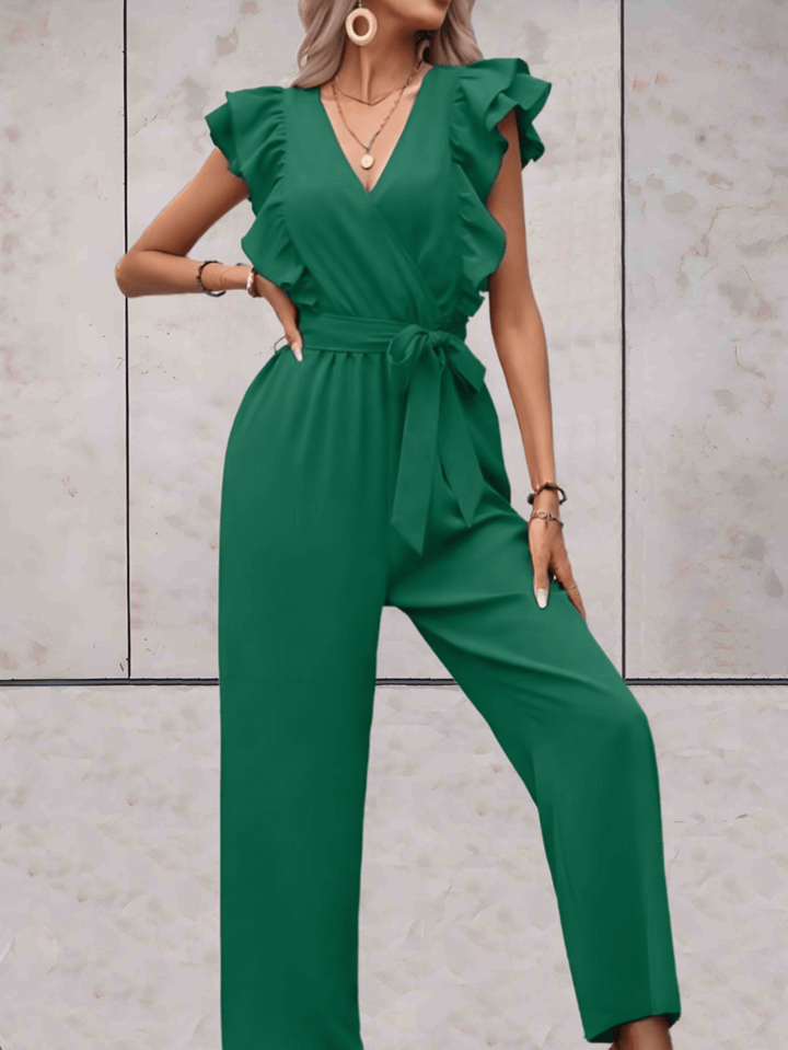 Women's Trendy V-Neck Ruffle Sleeve Jumpsuit