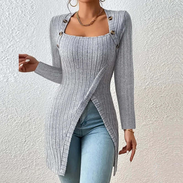 Women's Relaxed Fit Ribbed Button Shirt