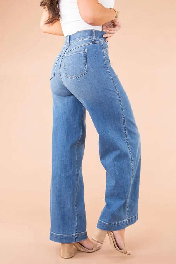 Women's High-Waisted Wide Leg Jeans: Comfortable Denim Pants
