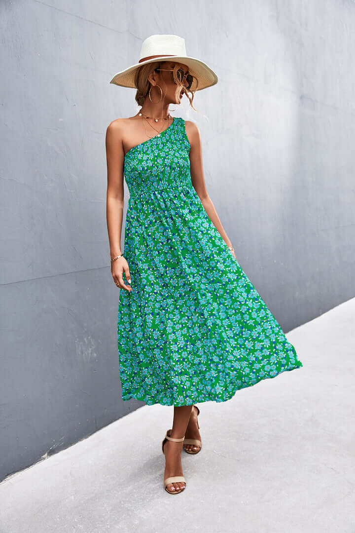 Women's Off-Shoulder Floral Print Summer Dress
