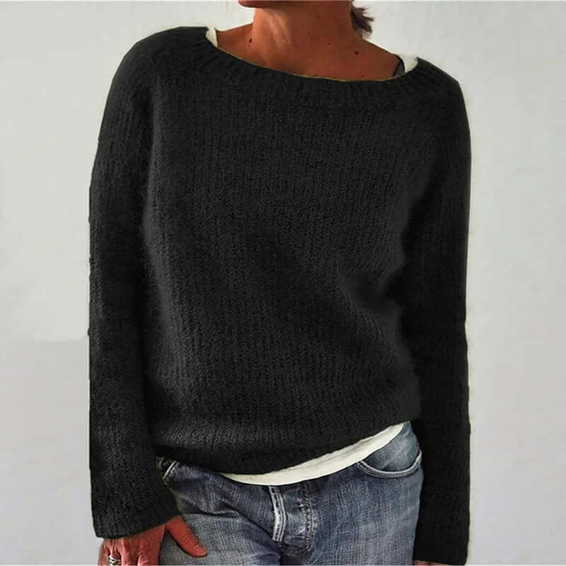 Women's Relaxed Fit Boot Neck Knit Sweater