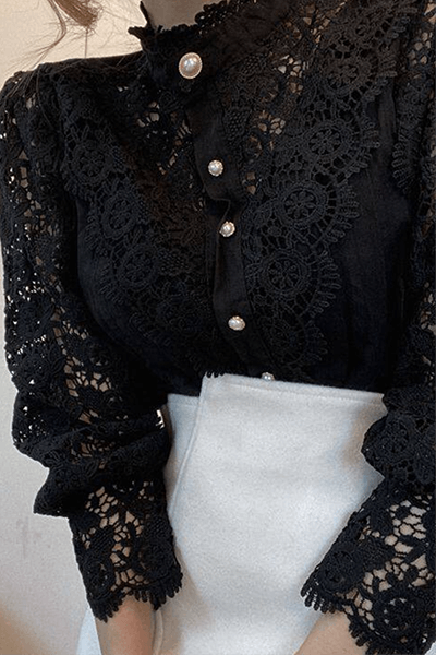 Embroidered Openwork Women's Blouse: Elegant Summer Top