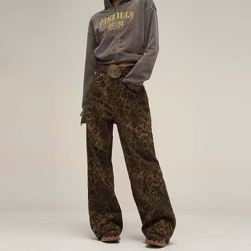 Women's Leopard Print Slim Fit Jeans