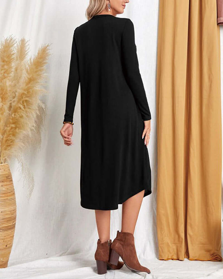Cozy Long-Sleeve Knit Winter Dress