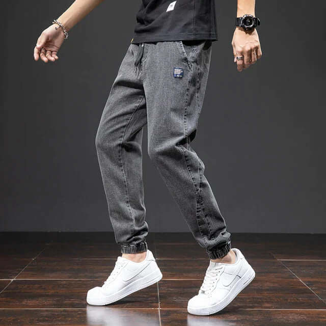 Men's Denim Jogger Pants: Relaxed Fit Streetwear