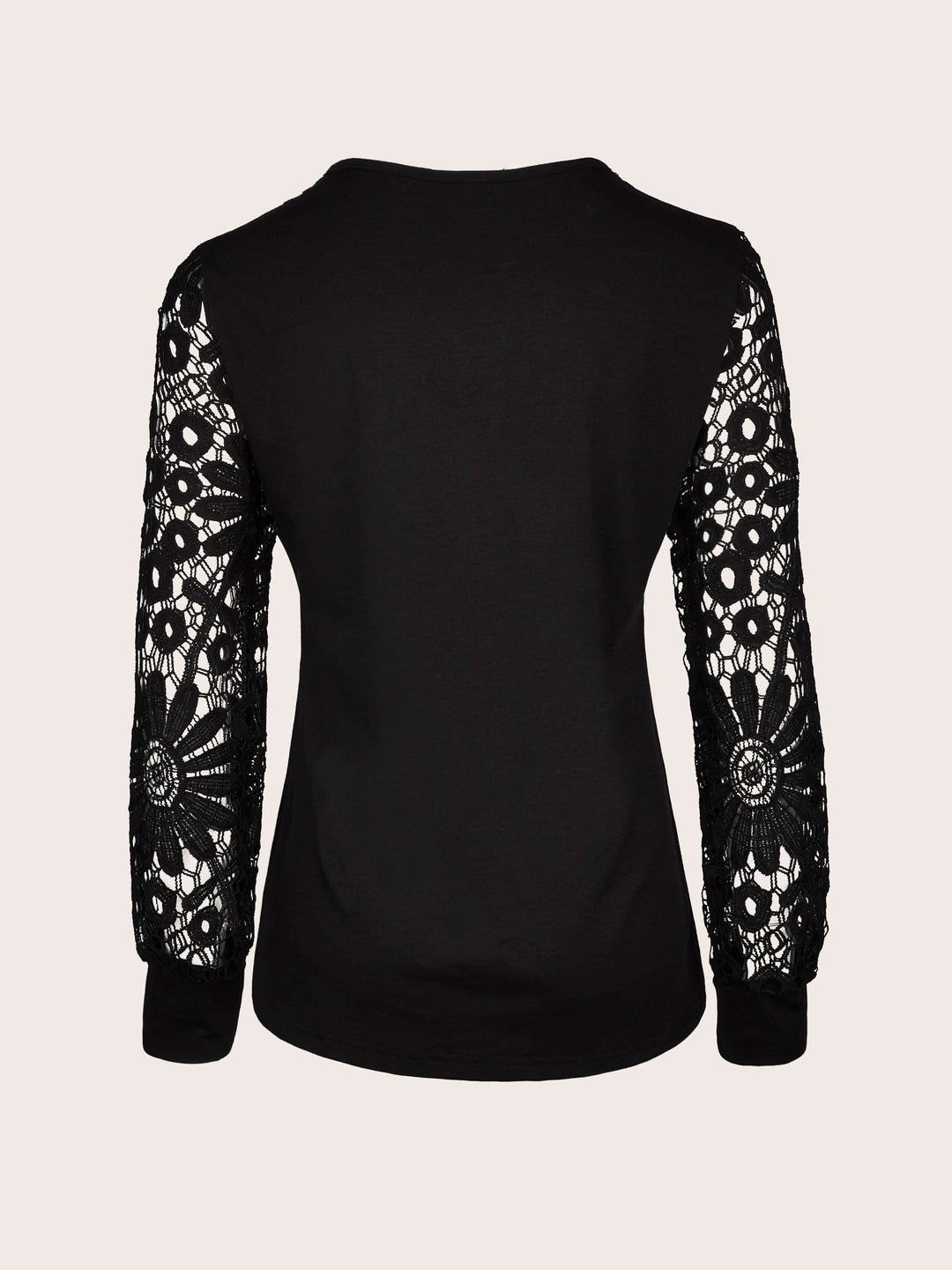 Women's Relaxed Fit Blouse: Lace Sleeves & Pintuck Detail