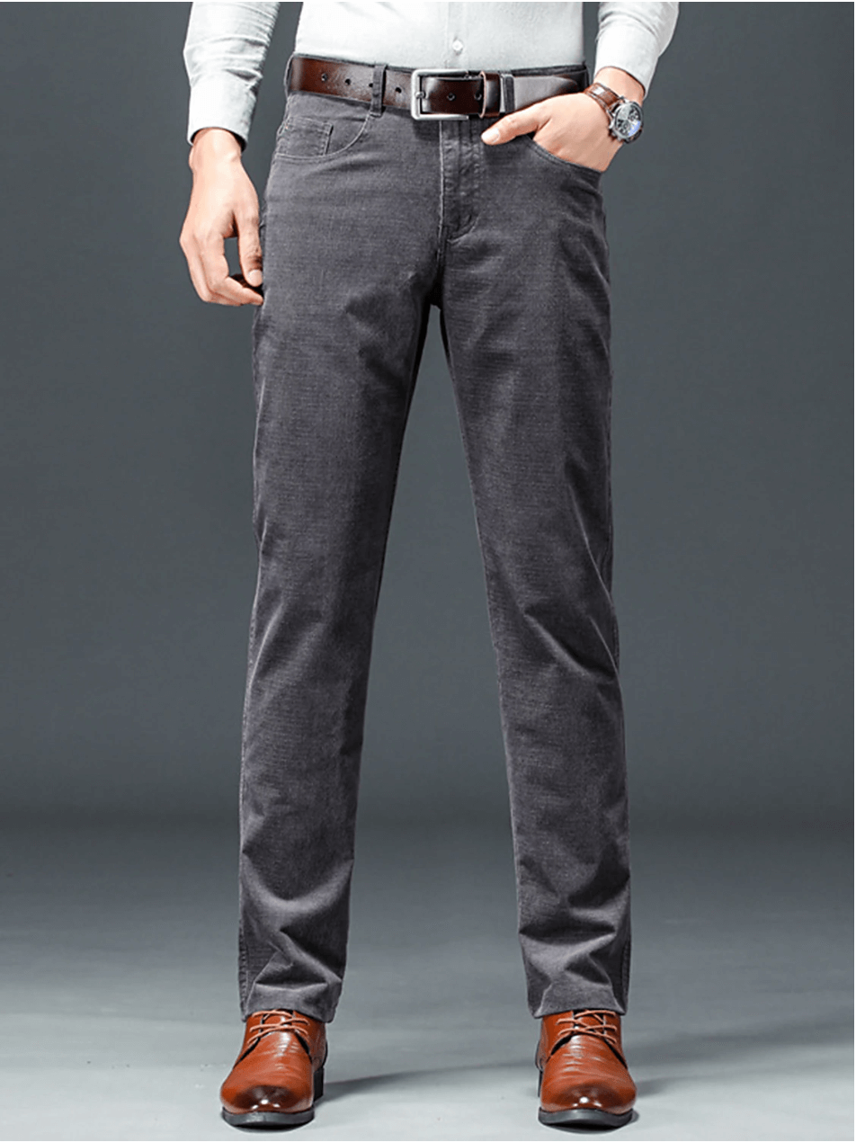 Men's Slim-Fit Corduroy Trousers: Winter Warmth & Style