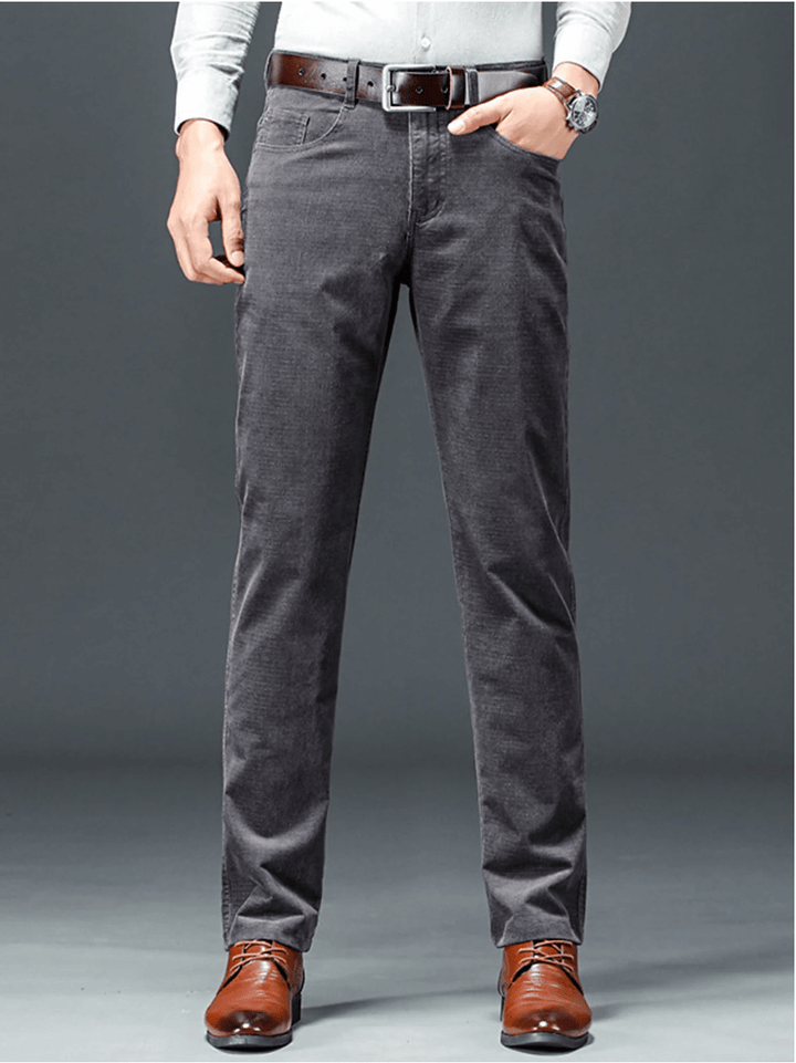 Men's Slim-Fit Corduroy Trousers: Winter Warmth & Style
