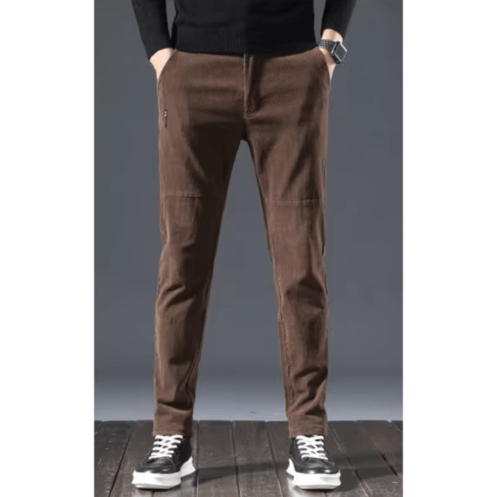 Men's Fleece-Lined Corduroy Pants: Warm & Stylish