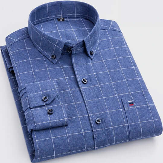 Men's Plaid Button-Down Shirt: Regular Fit Smart Casual Top