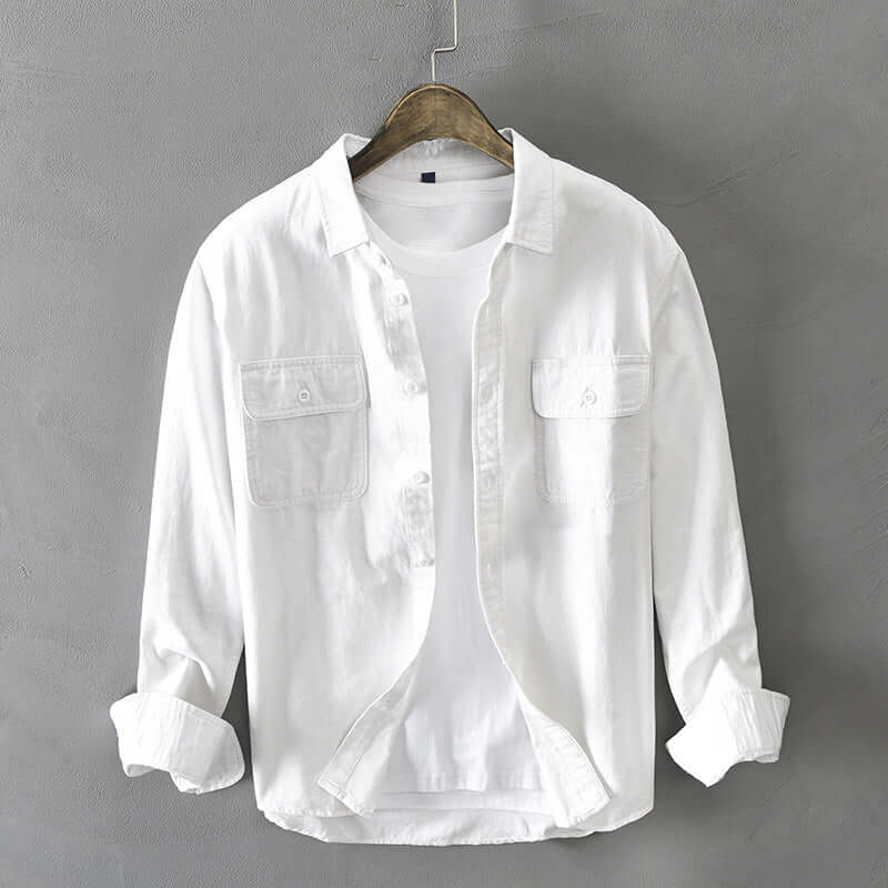 Men's Casual Long-Sleeve Cotton Shirt