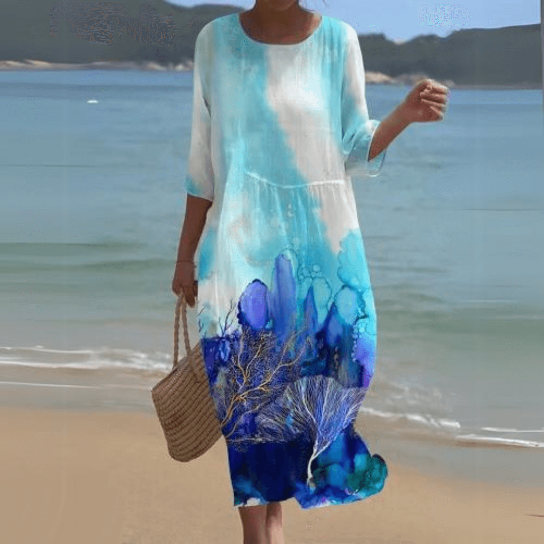 Elegant Midi Dress: Flowy, Lightweight, All-Season Style