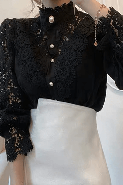Embroidered Openwork Women's Blouse: Elegant Summer Top