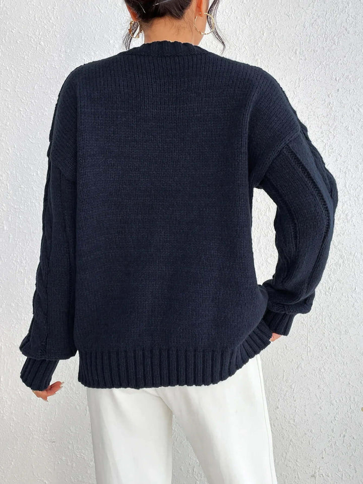 Women's Cozy Twisted Knit Pullover Sweater
