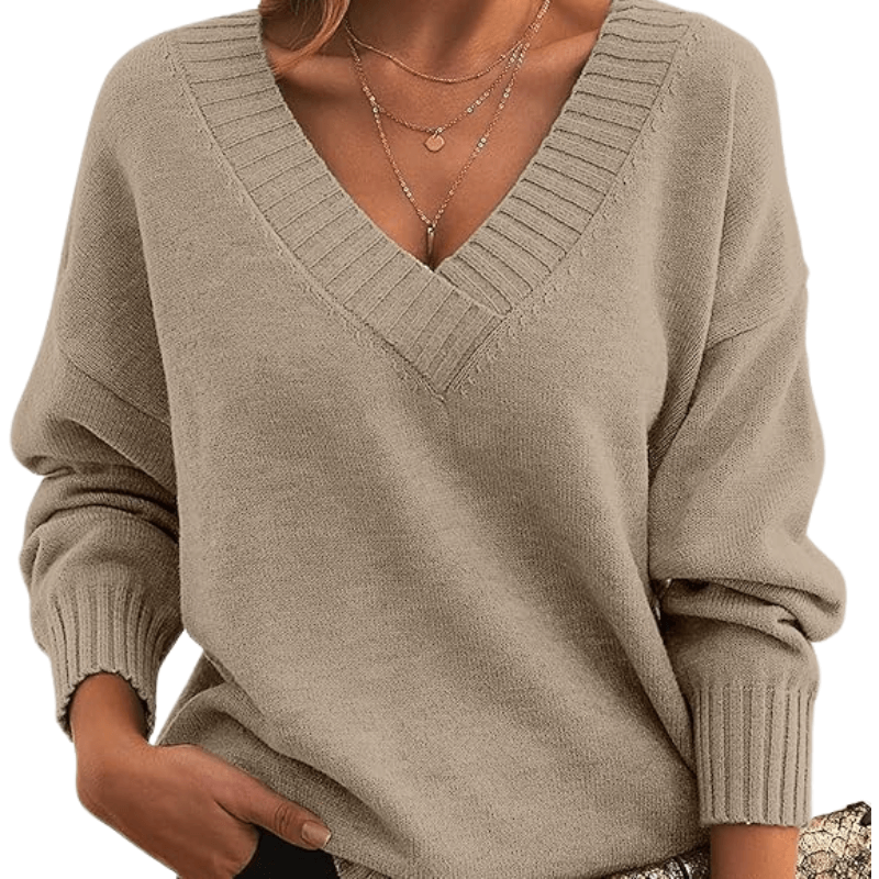 Women's V-Neck Knit Sweater: Soft, Elegant Everyday Wear