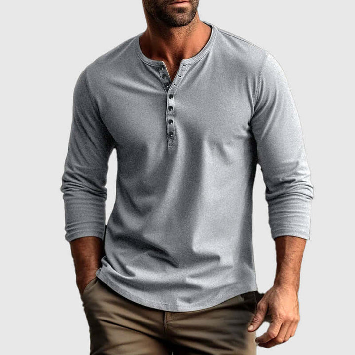 Men's Casual Long-Sleeve Henley Shirt