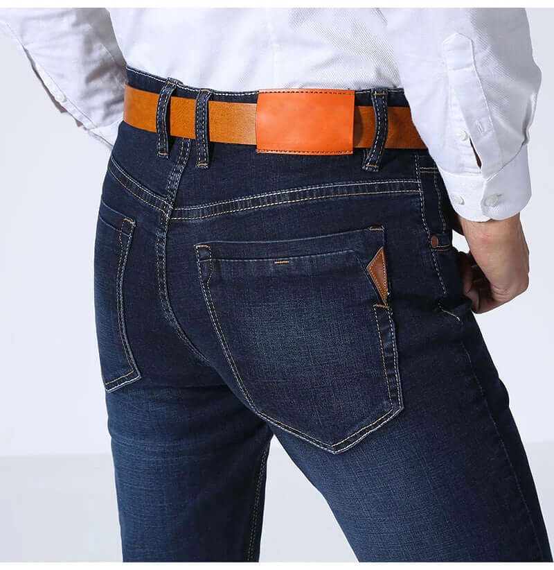 Men's Classic Straight Leg Jeans: Durable Denim