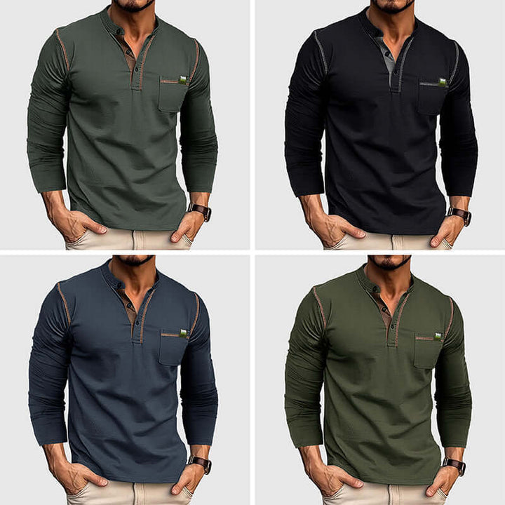 Men's Long Sleeve Cotton T-Shirt: Casual Comfort & Style
