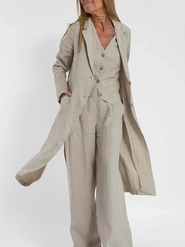 Women's Linen Two-Piece Vest Set: Summer Outfit