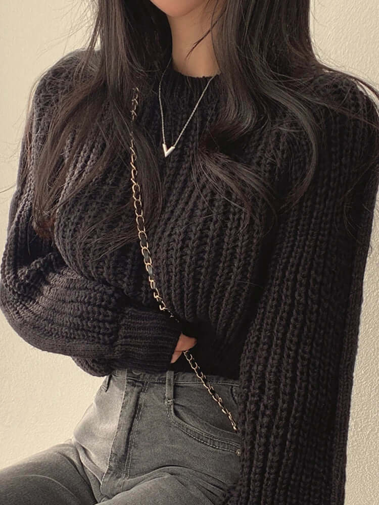 Women's Vintage Knitted Sweater: Cosy, Casual Style