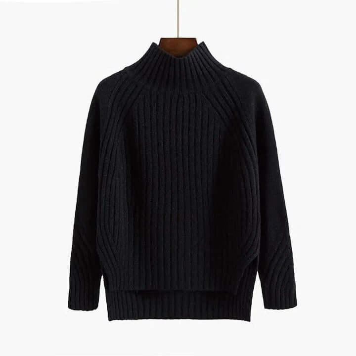 Women's Half-Turtleneck Knitted Sweater: Cozy & Stylish