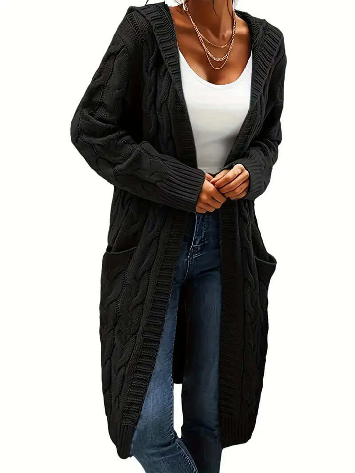 Women's Longline Hooded Cardigan: Cozy & Stylish