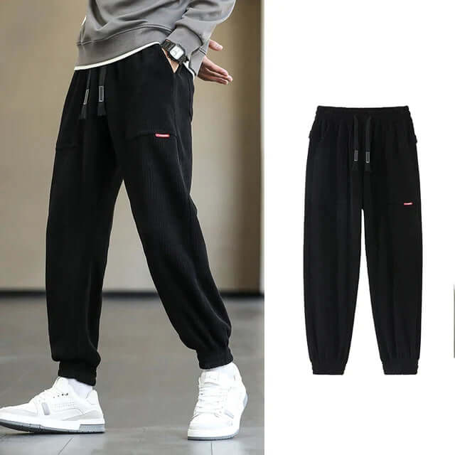 Men's Relaxed Fit Corduroy Joggers with Drawstring