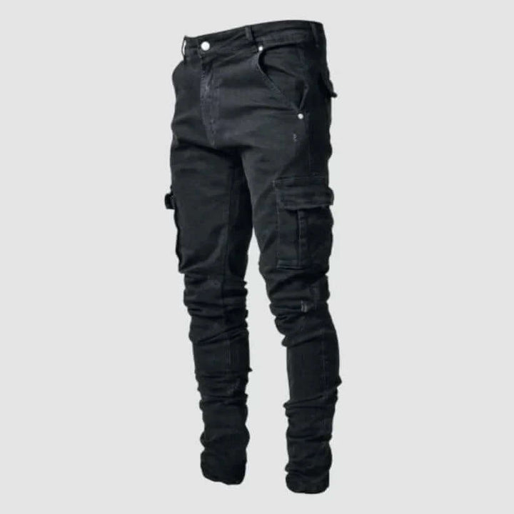 Men's Slim Fit Stretch Denim Cargo Pants