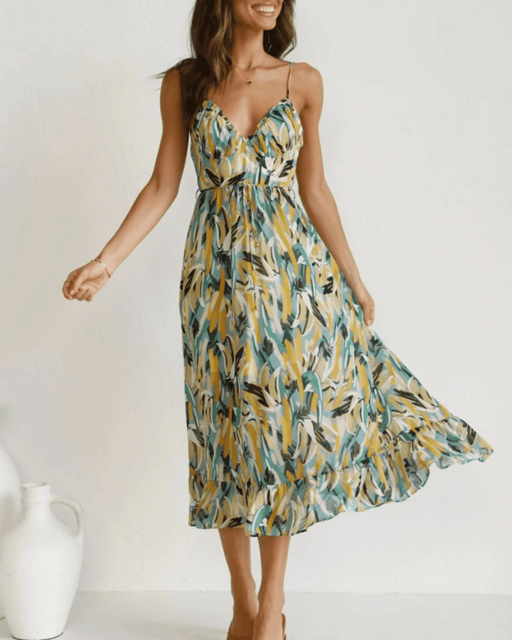 Women's Floral Midi Dress: Elegant & Lightweight Summer Dress
