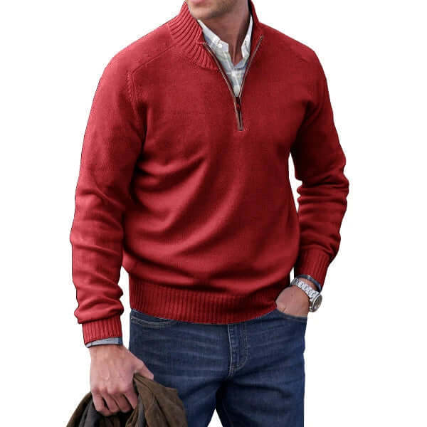 Men's Cashmere Zip-Up Sweater: Soft, Warm & Stylish