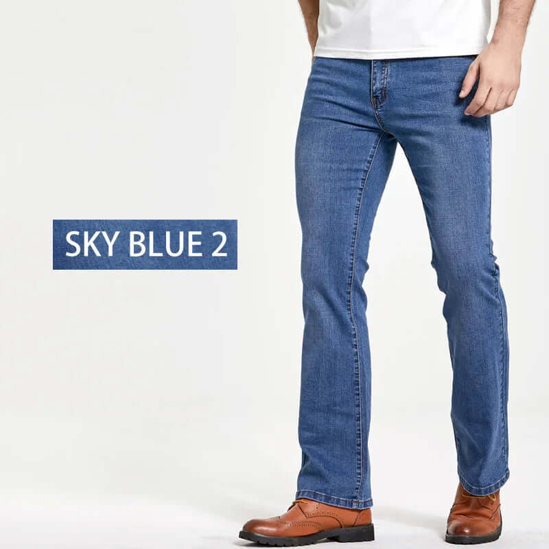 Men's Bootcut Jeans: Stretch Denim, 5-Pocket Design