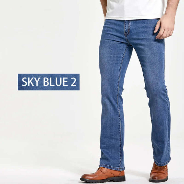 Men's Bootcut Jeans: Stretch Denim, 5-Pocket Design