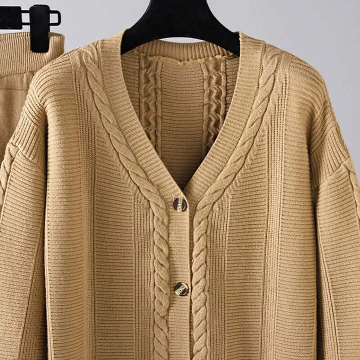 Women's V-Neck Pants and Jacket Set: Stylish & Comfortable Outfit