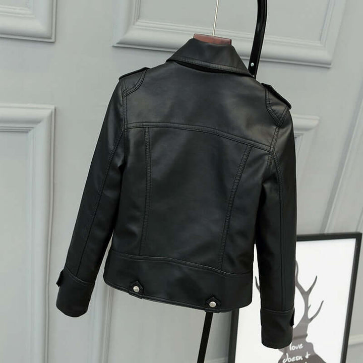 Women's Slim Fit PU Leather Jacket - Stylish & Versatile Outerwear