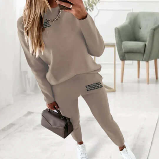 Women's Relaxed-Fit Long Sleeve Tracksuit Set