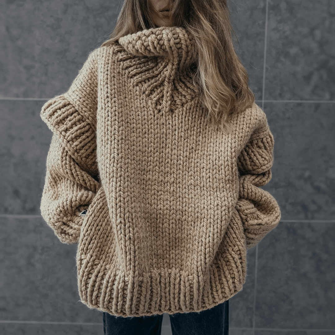 Women's Oversized Turtleneck Knit Sweater