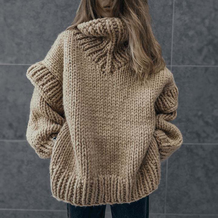 Women's Oversized Turtleneck Knit Sweater