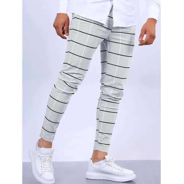 Men's Casual Checkered Trousers: Modern Fit, Breathable
