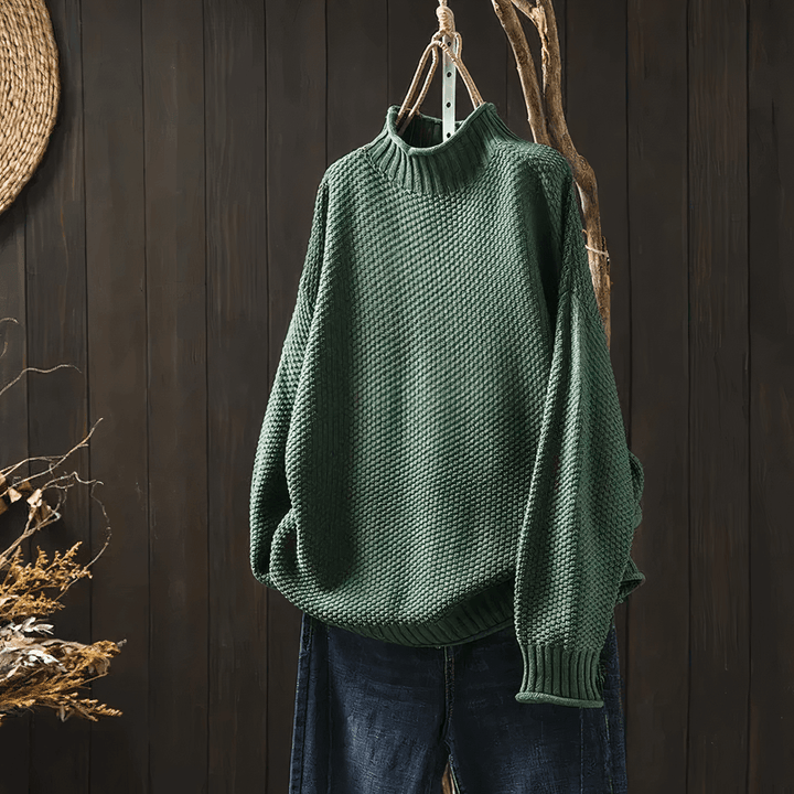 Women's Vintage Turtleneck Long Sleeve Sweater