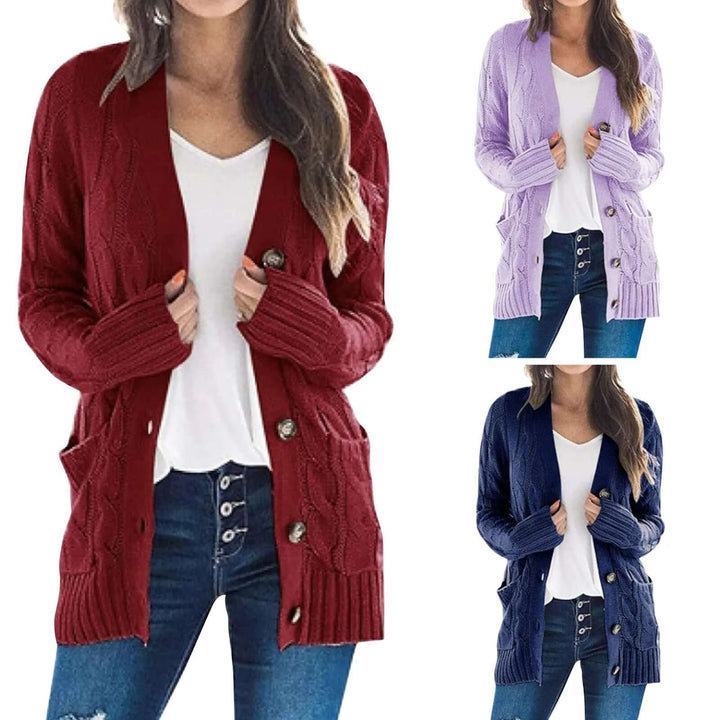 Women's Long-Sleeve Knit Sweater: Cozy & Stylish