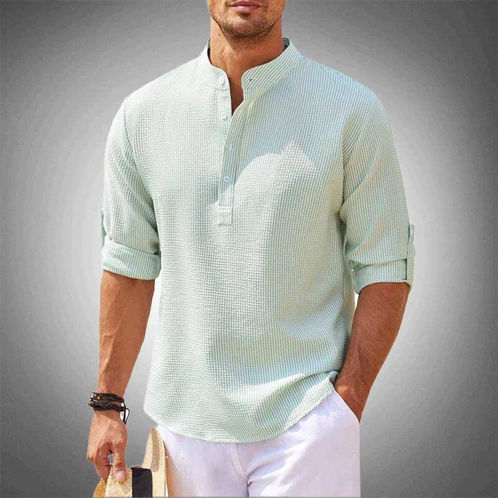 Lightweight Mandarin Collar Shirt for Men