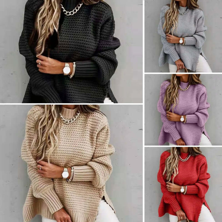 Women's Long Sleeve Mock Neck Knit Sweater