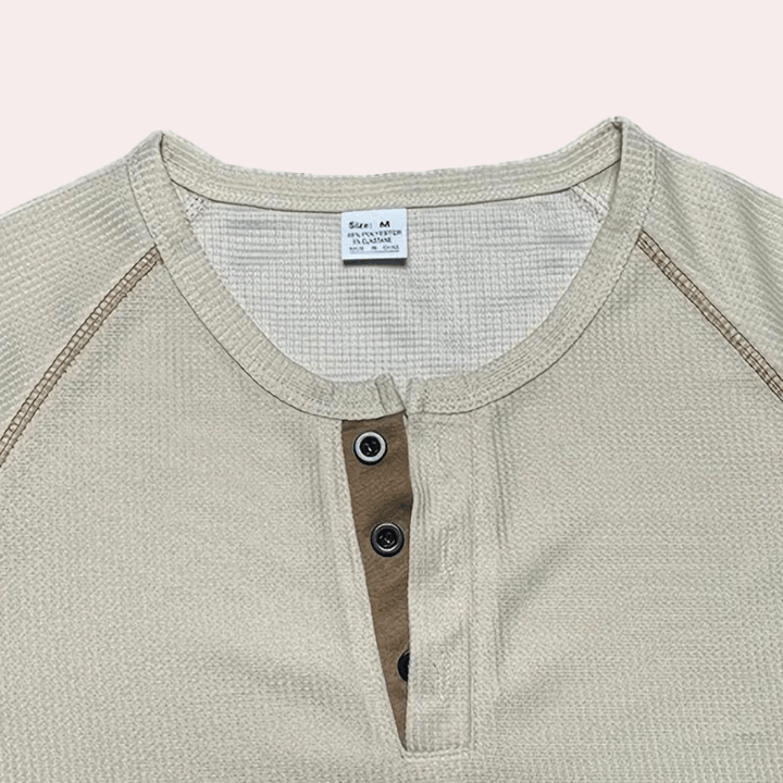 Men's Short Sleeve Henley Shirt: Breathable Cotton, Slim Fit