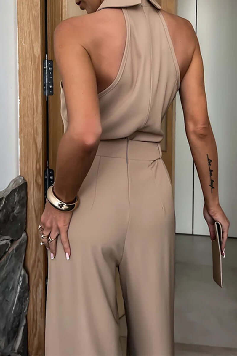 Women's Sleek Pocket Jumpsuit: Versatile & Comfortable