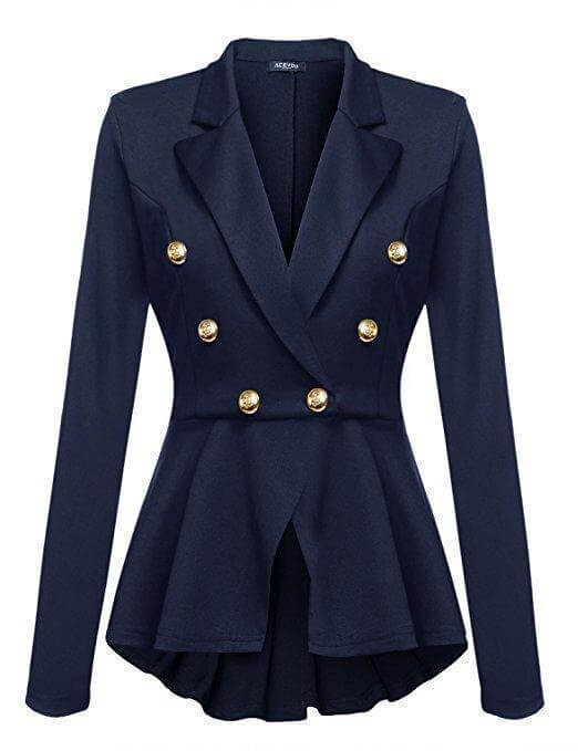 Women's Tailored Peplum Blazer Jacket