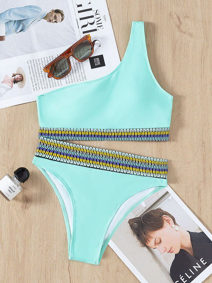 Women's One-Shoulder Bikini Set: Summer Swimwear