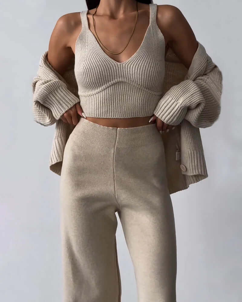 Women's 3-Piece Knitted Casual Set